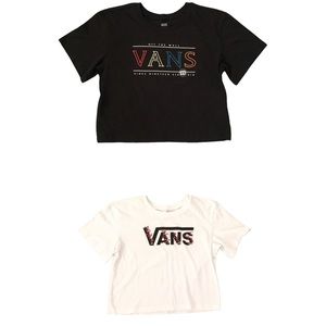 Vans Off The Wall Crop Top T-ShirtsSize XS Bundle of 2